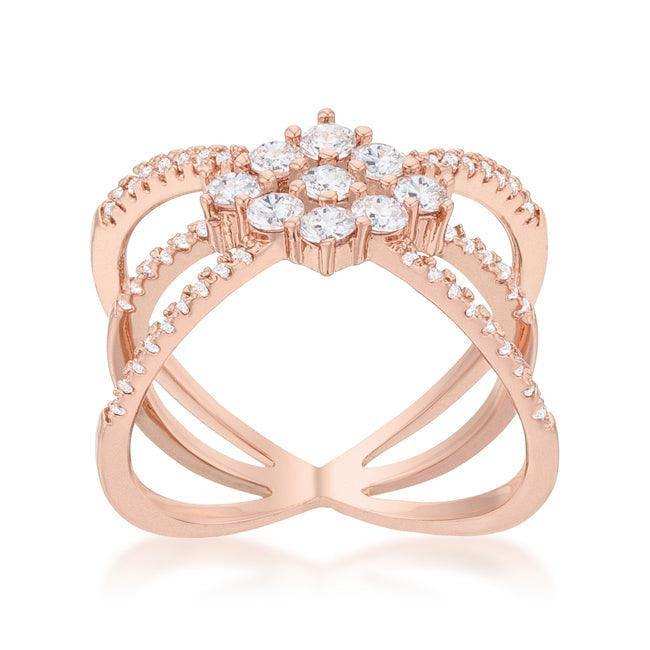 Mindy 0.8ct CZ Rose Gold Delicate Triple Wrap Ring - JGI - Flyclothing LLC
