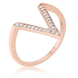 Michelle 0.2ct CZ Rose Gold Delicate V-Shape Ring - JGI - Flyclothing LLC