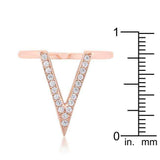 Michelle 0.2ct CZ Rose Gold Delicate V-Shape Ring - JGI - Flyclothing LLC