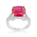 Charlene 6.2ct Ruby CZ Rhodium Classic Statement Ring - JGI - Flyclothing LLC