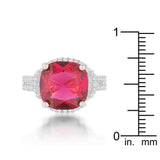 Charlene 6.2ct Ruby CZ Rhodium Classic Statement Ring - JGI - Flyclothing LLC