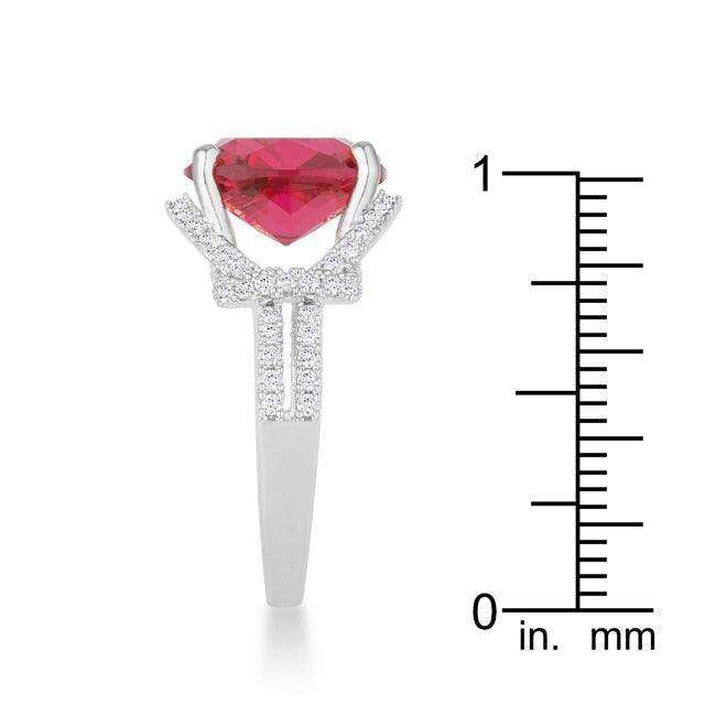 Charlene 6.2ct Ruby CZ Rhodium Classic Statement Ring - JGI - Flyclothing LLC