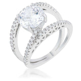 Girana 3ct Clear CZ Rhodium Contemporary Ring - JGI - Flyclothing LLC