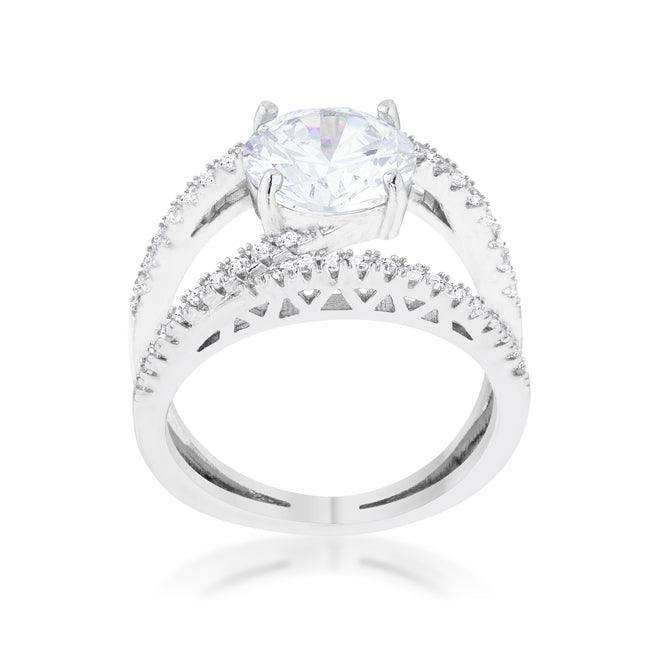 Girana 3ct Clear CZ Rhodium Contemporary Ring - JGI - Flyclothing LLC