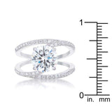 Girana 3ct Clear CZ Rhodium Contemporary Ring - JGI - Flyclothing LLC