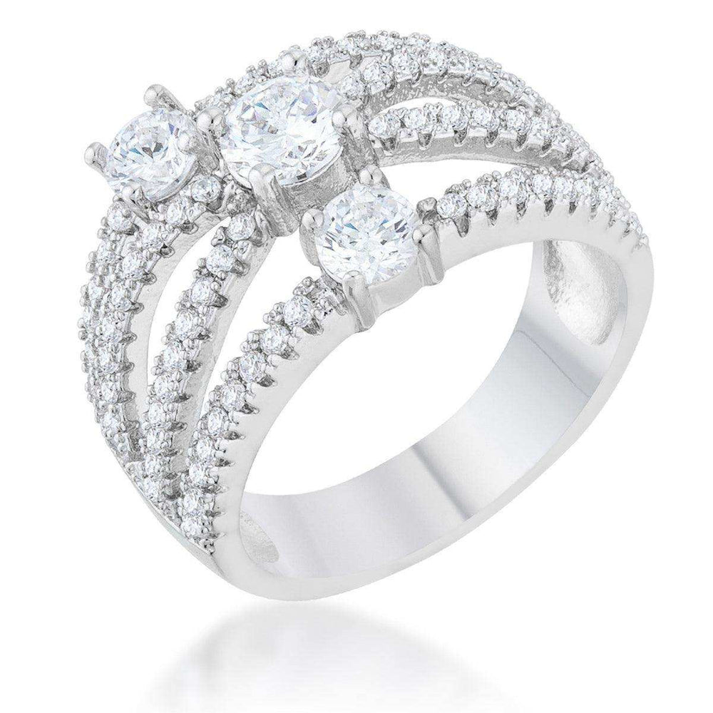 Beatrice 1.8ct CZ Rhodium Statement Ring - JGI - Flyclothing LLC