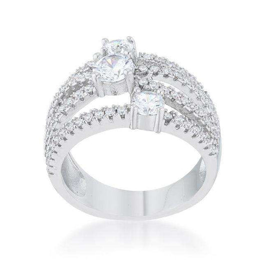 Beatrice 1.8ct CZ Rhodium Statement Ring - JGI - Flyclothing LLC