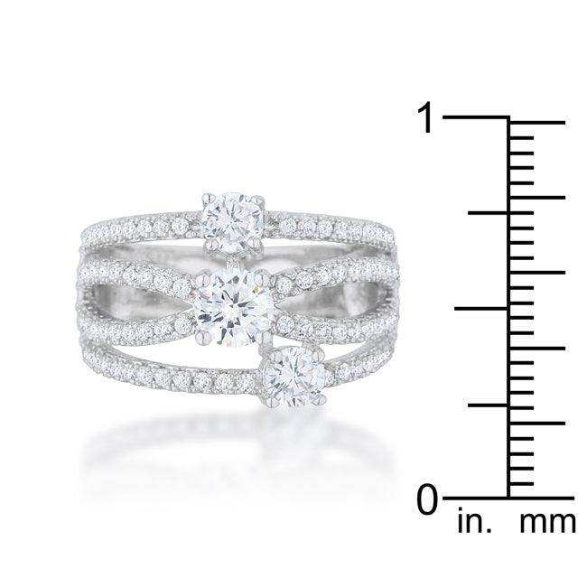 Beatrice 1.8ct CZ Rhodium Statement Ring - JGI - Flyclothing LLC