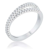 Mara 0.4ct CZ Rhodium Intertwined Simple Ring - JGI - Flyclothing LLC