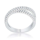 Mara 0.4ct CZ Rhodium Intertwined Simple Ring - JGI - Flyclothing LLC