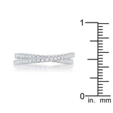 Mara 0.4ct CZ Rhodium Intertwined Simple Ring - JGI - Flyclothing LLC