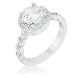 Jordana 2.2ct Clear CZ Rhodium Classic Ring - JGI - Flyclothing LLC