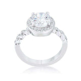 Jordana 2.2ct Clear CZ Rhodium Classic Ring - JGI - Flyclothing LLC