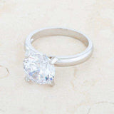 Hanna 4.4ct CZ Rhodium Classic Solitaire Ring - JGI - Flyclothing LLC