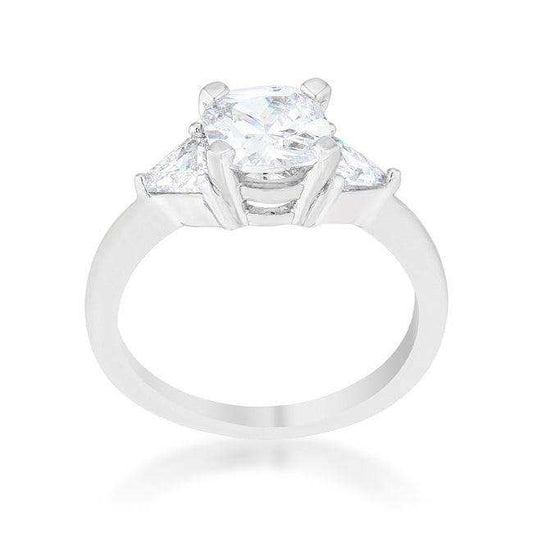 Shonda 1.8ct Clear CZ Rhodium Cushion Classic Statement Ring - JGI - Flyclothing LLC