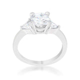 Shonda 1.8ct Clear CZ Rhodium Cushion Classic Statement Ring - JGI - Flyclothing LLC