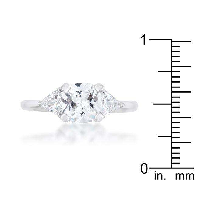 Shonda 1.8ct Clear CZ Rhodium Cushion Classic Statement Ring - JGI - Flyclothing LLC