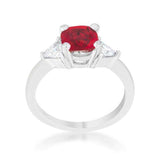 Shonda 1.8ct Garnet CZ Rhodium Cushion Classic Statement Ring - JGI - Flyclothing LLC