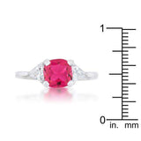 Shonda 1.8ct Fuchsia CZ Rhodium Cushion Classic Statement Ring - JGI - Flyclothing LLC