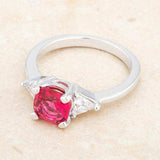Shonda 1.8ct Fuchsia CZ Rhodium Cushion Classic Statement Ring - JGI - Flyclothing LLC