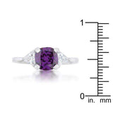 Shonda 1.8ct Amethyst CZ Rhodium Cushion Classic Statement Ring - JGI - Flyclothing LLC