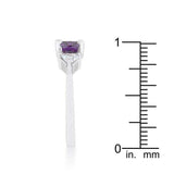 Shonda 1.8ct Amethyst CZ Rhodium Cushion Classic Statement Ring - JGI - Flyclothing LLC