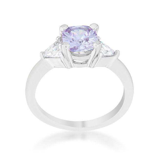 Shonda 1.8ct Lavender CZ Rhodium Cushion Classic Statement Ring - JGI - Flyclothing LLC