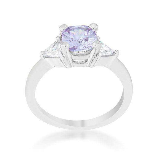 Shonda 1.8ct Lavender CZ Rhodium Cushion Classic Statement Ring - JGI - Flyclothing LLC