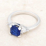 Shonda 1.8ct Sapphire CZ Rhodium Cushion Classic Statement Ring - JGI - Flyclothing LLC