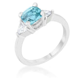 Shonda 1.8ct Blue Topaz CZ Rhodium Cushion Classic Statement Ring - JGI - Flyclothing LLC