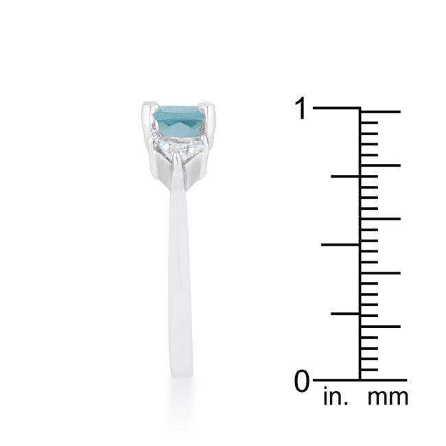 Shonda 1.8ct Blue Topaz CZ Rhodium Cushion Classic Statement Ring - JGI - Flyclothing LLC