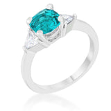 Shonda 1.8ct Aqua CZ Rhodium Cushion Classic Statement Ring - JGI - Flyclothing LLC