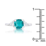 Shonda 1.8ct Aqua CZ Rhodium Cushion Classic Statement Ring - JGI - Flyclothing LLC