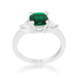Shonda 1.8ct Emerald CZ Rhodium Cushion Classic Statement Ring - JGI - Flyclothing LLC