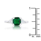 Shonda 1.8ct Emerald CZ Rhodium Cushion Classic Statement Ring - JGI - Flyclothing LLC