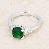Shonda 1.8ct Emerald CZ Rhodium Cushion Classic Statement Ring - JGI - Flyclothing LLC
