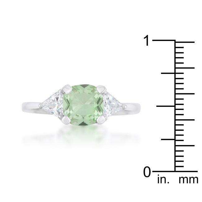 Shonda 1.8ct Peridot CZ Rhodium Cushion Classic Statement Ring - JGI - Flyclothing LLC