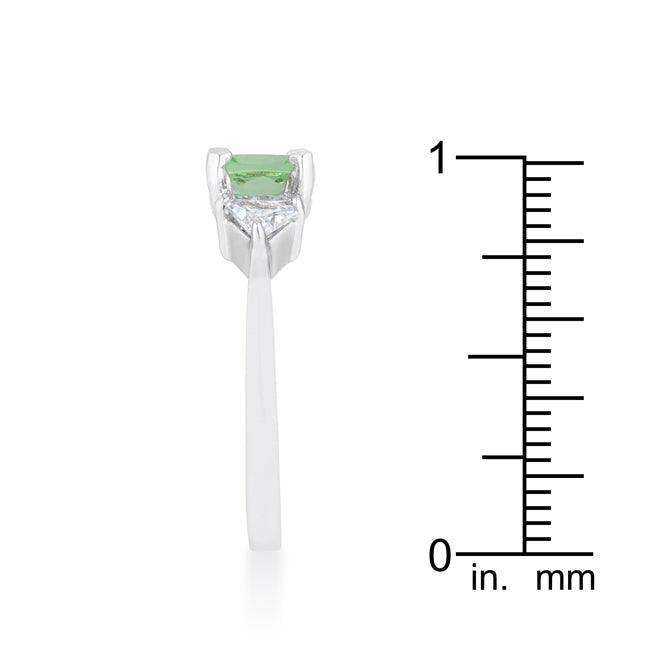 Shonda 1.8ct Peridot CZ Rhodium Cushion Classic Statement Ring - JGI - Flyclothing LLC