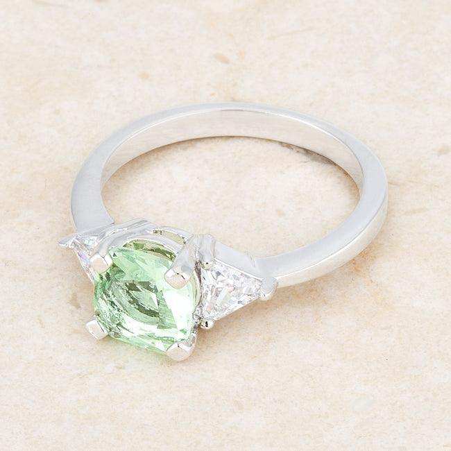 Shonda 1.8ct Peridot CZ Rhodium Cushion Classic Statement Ring - JGI - Flyclothing LLC