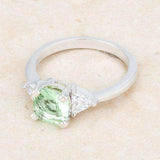 Shonda 1.8ct Peridot CZ Rhodium Cushion Classic Statement Ring - JGI - Flyclothing LLC