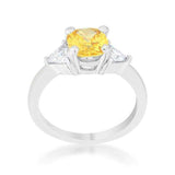 Shonda 1.8ct Canary CZ Rhodium Cushion Classic Statement Ring - JGI - Flyclothing LLC