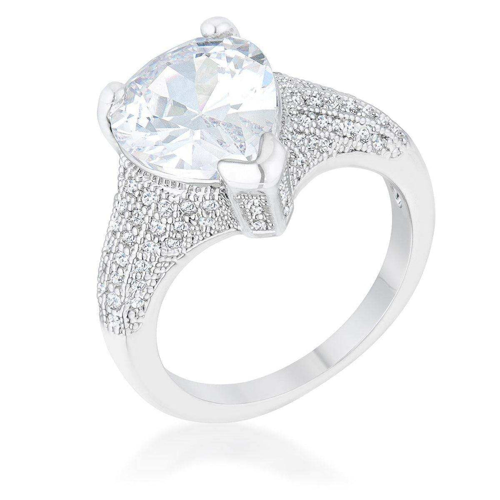 Rhyne 5.8ct CZ Rhodium Pear Cocktail Ring - JGI - Flyclothing LLC