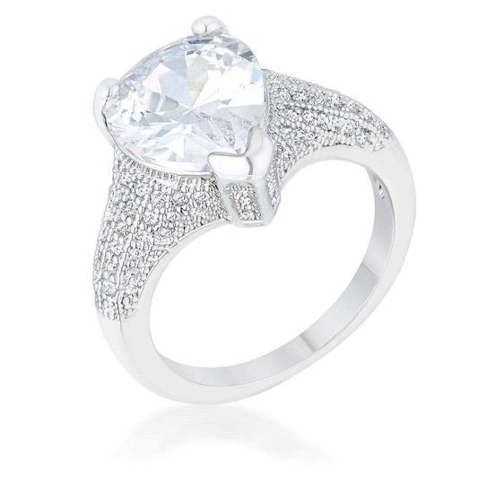 Rhyne 5.8ct CZ Rhodium Pear Cocktail Ring - JGI - Flyclothing LLC