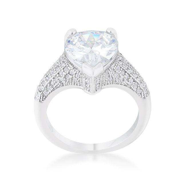 Rhyne 5.8ct CZ Rhodium Pear Cocktail Ring - JGI - Flyclothing LLC