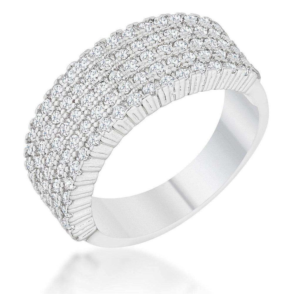 Gwen 1ct CZ Rhodium Wide Ring - JGI - Flyclothing LLC