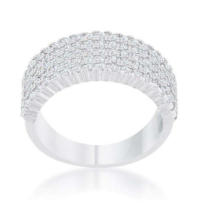 Gwen 1ct CZ Rhodium Wide Ring - JGI - Flyclothing LLC