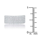 Gwen 1ct CZ Rhodium Wide Ring - JGI - Flyclothing LLC
