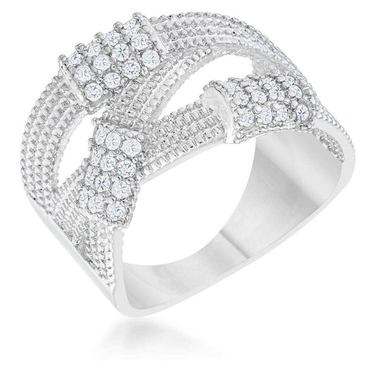 Peyton 0.36ct CZ Rhodium Wide Cable Statement Ring - JGI - Flyclothing LLC