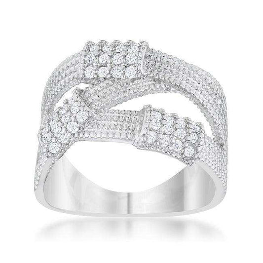 Peyton 0.36ct CZ Rhodium Wide Cable Statement Ring - JGI - Flyclothing LLC