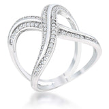 Christa 0.4ct CZ Rhodium Pave X Ring - JGI - Flyclothing LLC